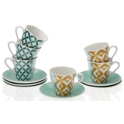 SET 6 TAZAS TE VERSA AQUA KARLSEN C/PLATOS